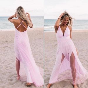 Just say Yes tulle maxi light pink dress-Boutique brand from Impressions online